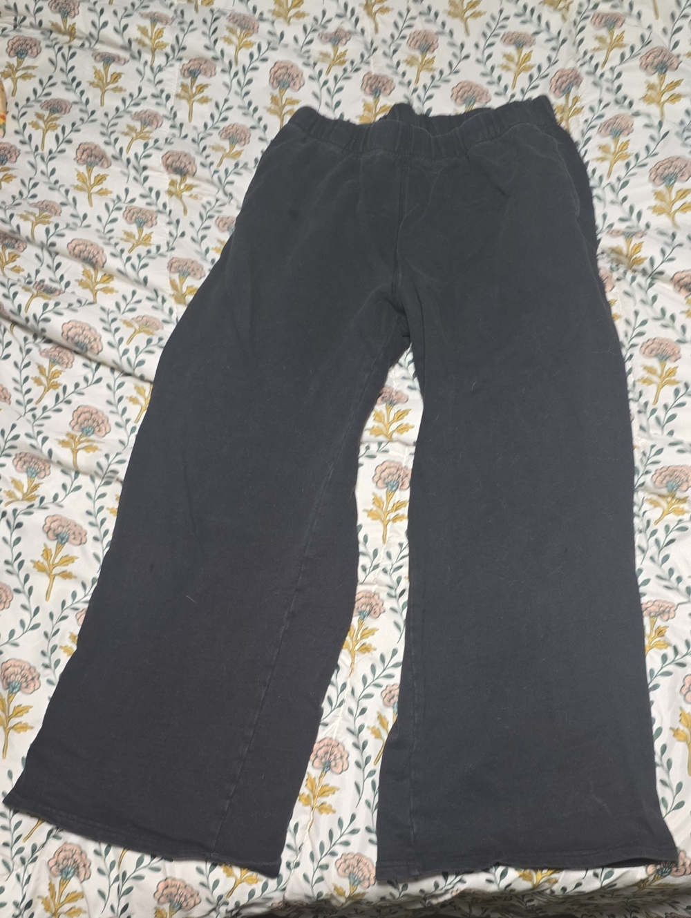 Mollusk Surf Shop Black 100% Cotton Wide Leg Crop Sweatpants